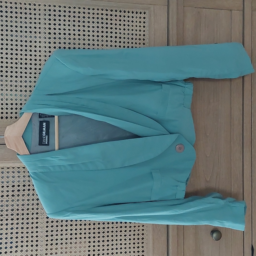 Diane Gilman Aqua Cropped Jacket